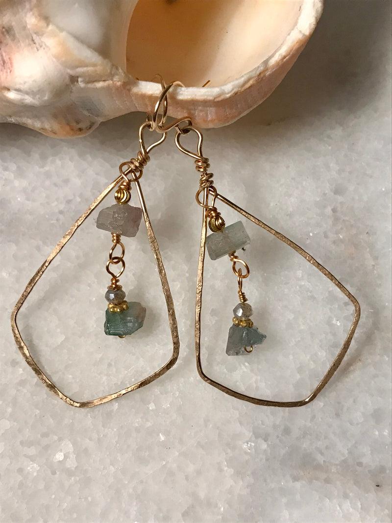 Raw Tourmaline Beauty Earrings